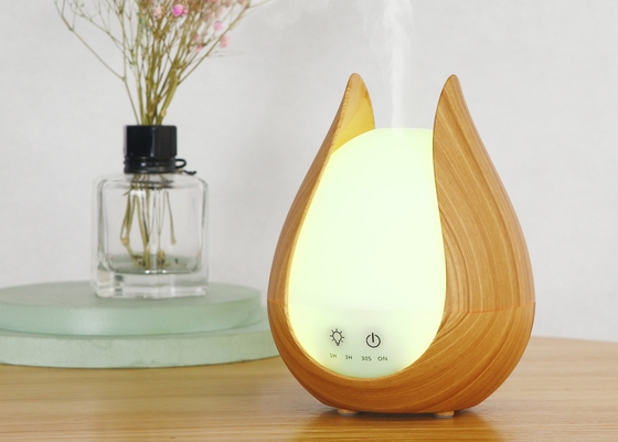 200ml Colorful LED Lamp Wood Grain Oil Diffuser Improve Sleep Quality Modern Craft