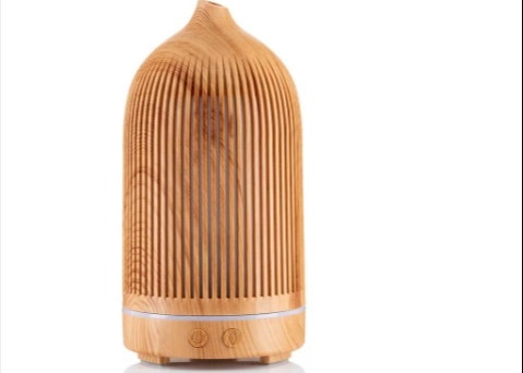 200ml Wood Grain Ultrasonic Aromatherapy Essential Oil Diffuser With 7 LED Colors Light