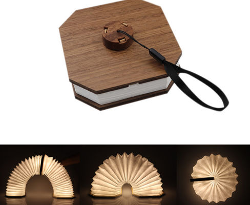 DuPont Paper Wooden Organ Rechargeable Night Lamp Mini LED 360 Degree Rotary