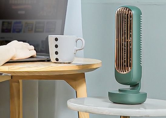 50ml/H Mist Retro Tower External Usb Cooling Fan Desktop Home GF 2 In 1 Humidifier