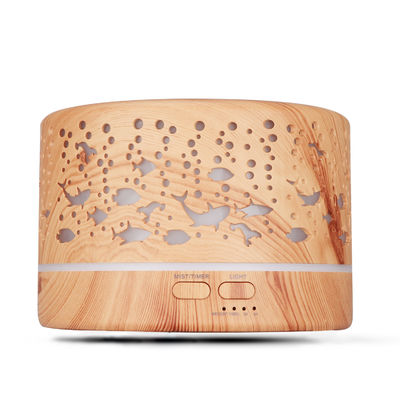 700ML Carved Wood Aroma Diffuser Ultrasonic Lights 45ml/h Essential Oil