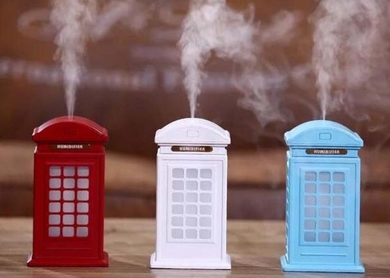 300ml LED Creative Vintage British Phone Booth Ultrasonic USB Air Humidifier