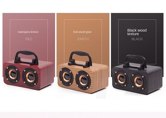 Wood Mini Portable Bluetooth Speaker 1200Mah Retro BT Speaker With Stand