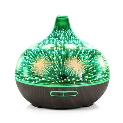 3D Firework Glass Essential Oil Air Aroma Diffuser 400ml Cool Mist Air Diffuser Humidifier