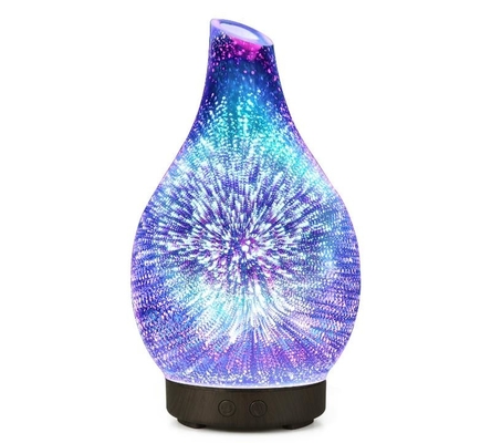 3D Glass 7 Color Fireworks Essential Oil Aroma Diffuser Humidifier