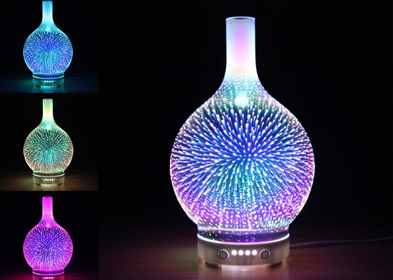3D Multi Color Aromatherapy Night Light Glass Ultrasonic Fireworks 5V Aromatherapy Machine