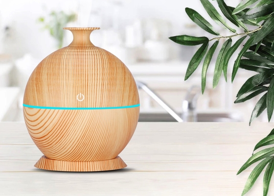 130ML Wood Grain Ultrasonic USB Air Humidifier Diffuser Aromatherapy With 7 Color Led Light