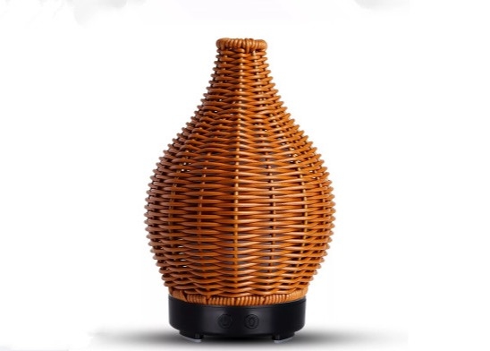 100ml Essential Oil Diffuser Rattan Ultrasonic Cool Mist Humidifier For Essential Oils With Waterless Auto Shut-Off