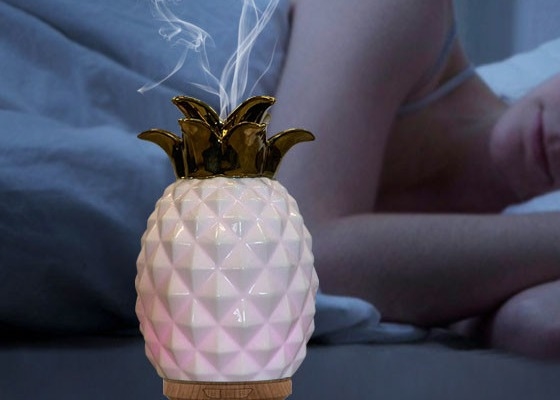 120ml Custom Ceramic White Pineapple Oil Diffuser Aromatherapy Mist Humidifier