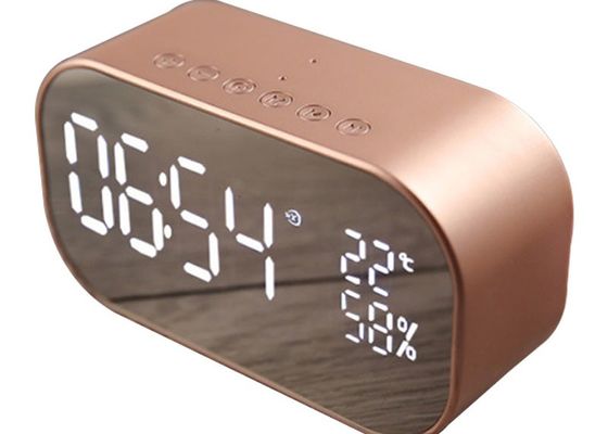 Tone Prompts Mini Waterproof Speaker , TF Card Mirrored Alarm Clock Bluetooth Speaker