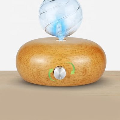 20m2 710g Wood And Glass Essential Oil Diffuser , Waterless Nebulizing Diffuser