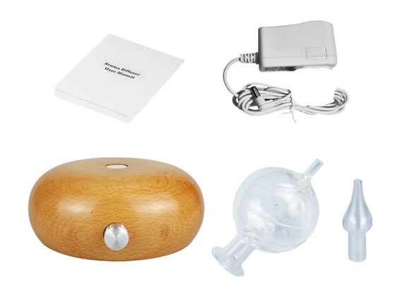 20m2 710g Wood And Glass Essential Oil Diffuser , Waterless Nebulizing Diffuser