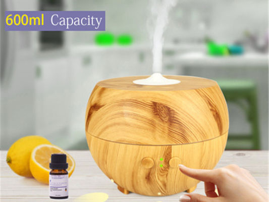 600ml 35dB Ultrasonic Essential Oil Diffuser Dark Wood Office 30ml/H Air Aroma