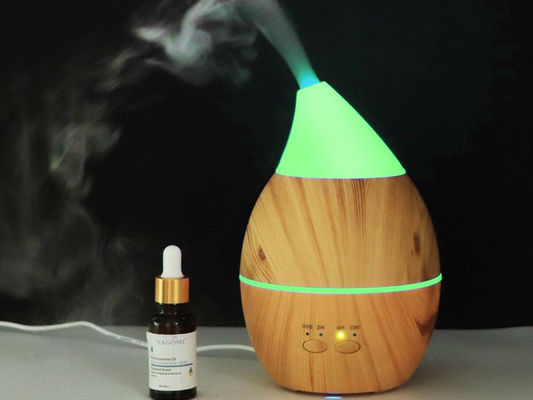 300ML Waterdrop Ultrasonic Essential Oil Diffuser 7 Led Color 50ml/h Wood Grain