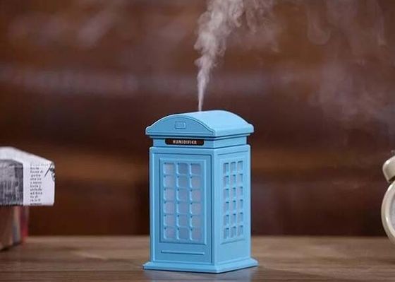 300ml LED Creative Vintage British Phone Booth Ultrasonic USB Air Humidifier