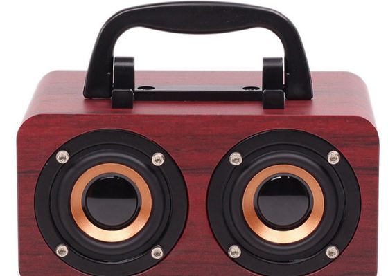 Wood Mini Portable Bluetooth Speaker 1200Mah Retro BT Speaker With Stand