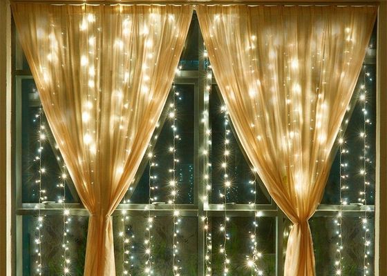 IP65 300 LED Warm White Rechargeable Night Lamp Curtain String