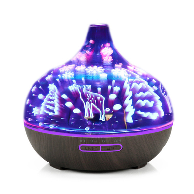 3D Firework Glass Essential Oil Air Aroma Diffuser 400ml Cool Mist Air Diffuser Humidifier