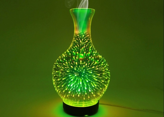 Remote Humidification 3D Firework Glass Essential Oil Aroma Diffuser 7 LED Color Night Light