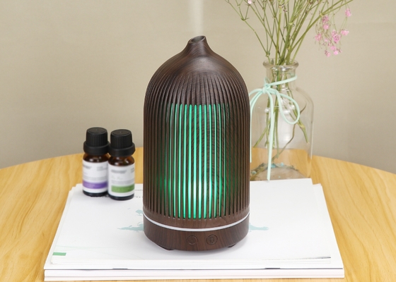 Small Woodgrain Home Aroma Diffuser Ultrasonic Air Humidifier With LED Lamp