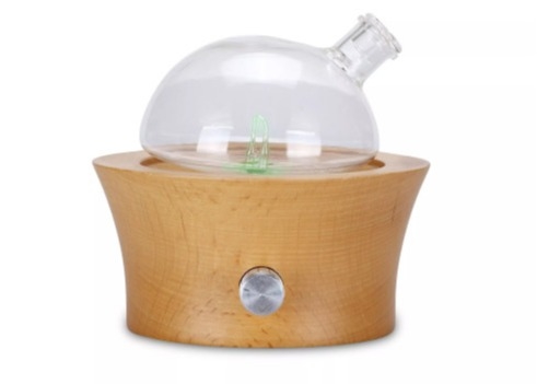 Glass Wood Grain Waterless Air Aroma Diffuser Electric Scent Nebulizer Usb Ultrasonic