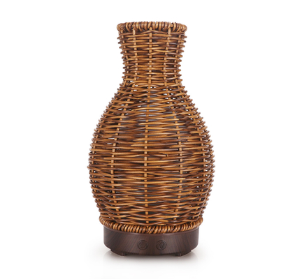 100ml Ultrasonic Essential Oil Cool Mist Rattan Vase Aromatherapy Diffuser