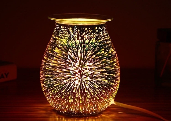 400ml 3D Fireworks Glass Electric Wax Melt Warmer Wax Burner Melter Fragrance Warmer For Home Office Bedroom Living Room